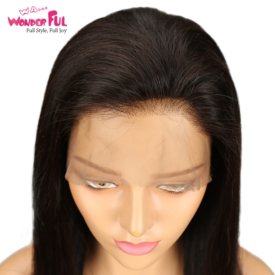 WA. чудесный прямой 360 фронтальный парик шнурка м Remy человеческие волосы парики натуральный цвет 10-24 дюймов 360 парик шнурка STW бразильские волосы