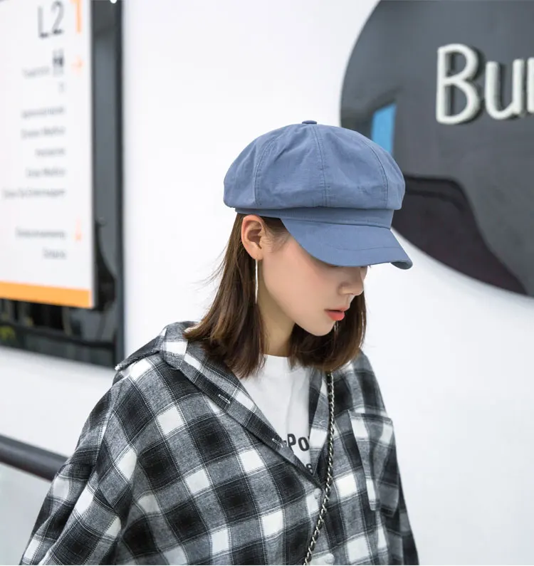 navy blue newsboy cap