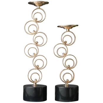 

Nordic Luxury Candle Holder Metal Geometric Wrought Iron Candle Holder Modern Wedding Golden Arredo Casa Home Decoration WB50ZT