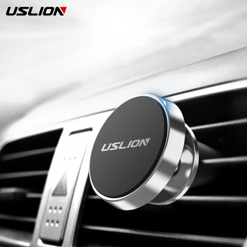 Magnetic Car Phone Holder,USLION 360 Magnet Car Phone Holder Stand Support for iPhone X 8 7 6 Galaxy S9 Magnet Mount Car Holder