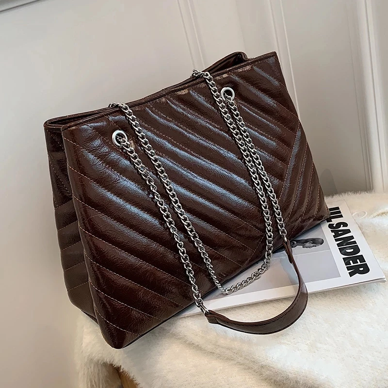 

Simple Solid Color PU Leather Shoulder Bags for Women 2021 Winter Trend Hand Bag High Capacity Handbags Trending Luxury