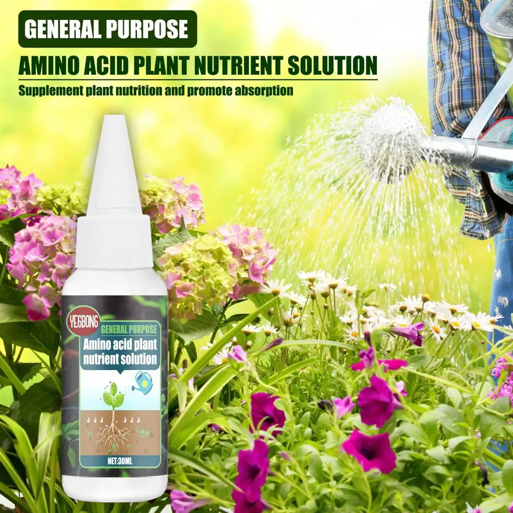 30/100ML Amino Acid Plant Nutrient Solution Highly Concentrated Universal Ucculent Plant Hydroponic Flower Spider Fertilizer cement flower pots