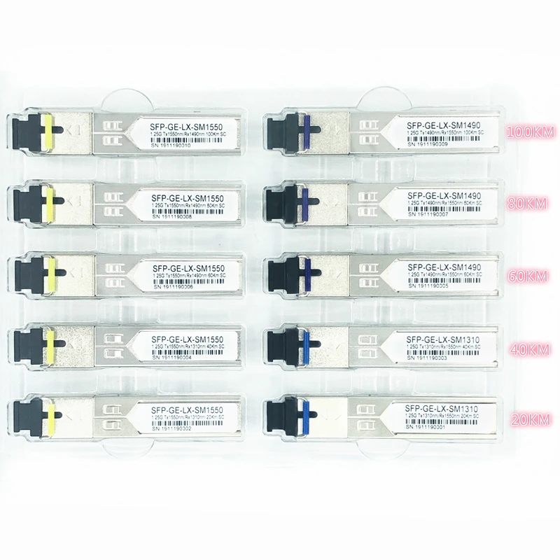 Волоконно-оптический модуль SC SFP 1 25G 20/40/60/80/100KM 1310/1490 нм одноволоконный оптический