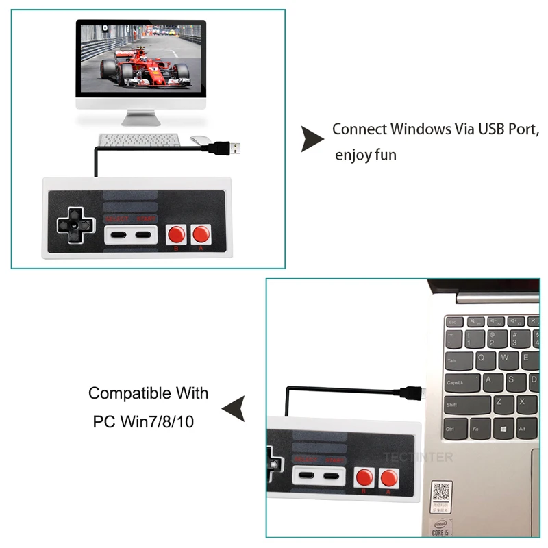 Для NES проводной USB контроллер геймпад PC/USB/NES компьютерные видеоигры Mando ручка