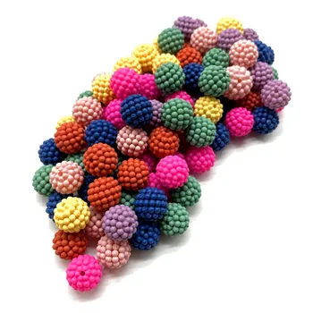 

20pcs 10mm Mixed Colour Acrylic Beads Bayberry Beads Round Loose Beads Fit Europe Beads For Jewelry Making DIY Accessories #08
