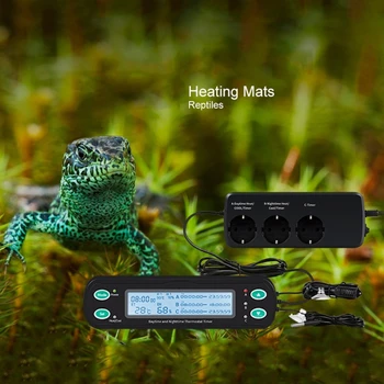 

Intelligent Digital Display Reptile Amphibian Pet Nest Thermostat High Precision Probe Temperature and Humidity Controller Timer