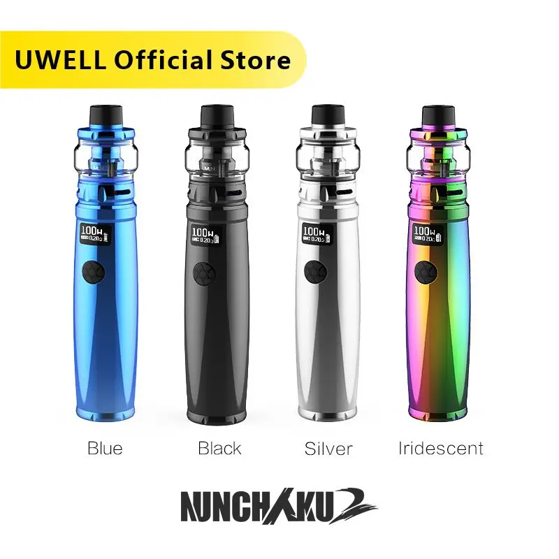 UWELL Nunchaku 2 Kit 100W Vape Mod 5ML Nunchaku 2 Tank Mesh Coil Support 18650 20700 21700 Battery E-cigarette Vape Kit