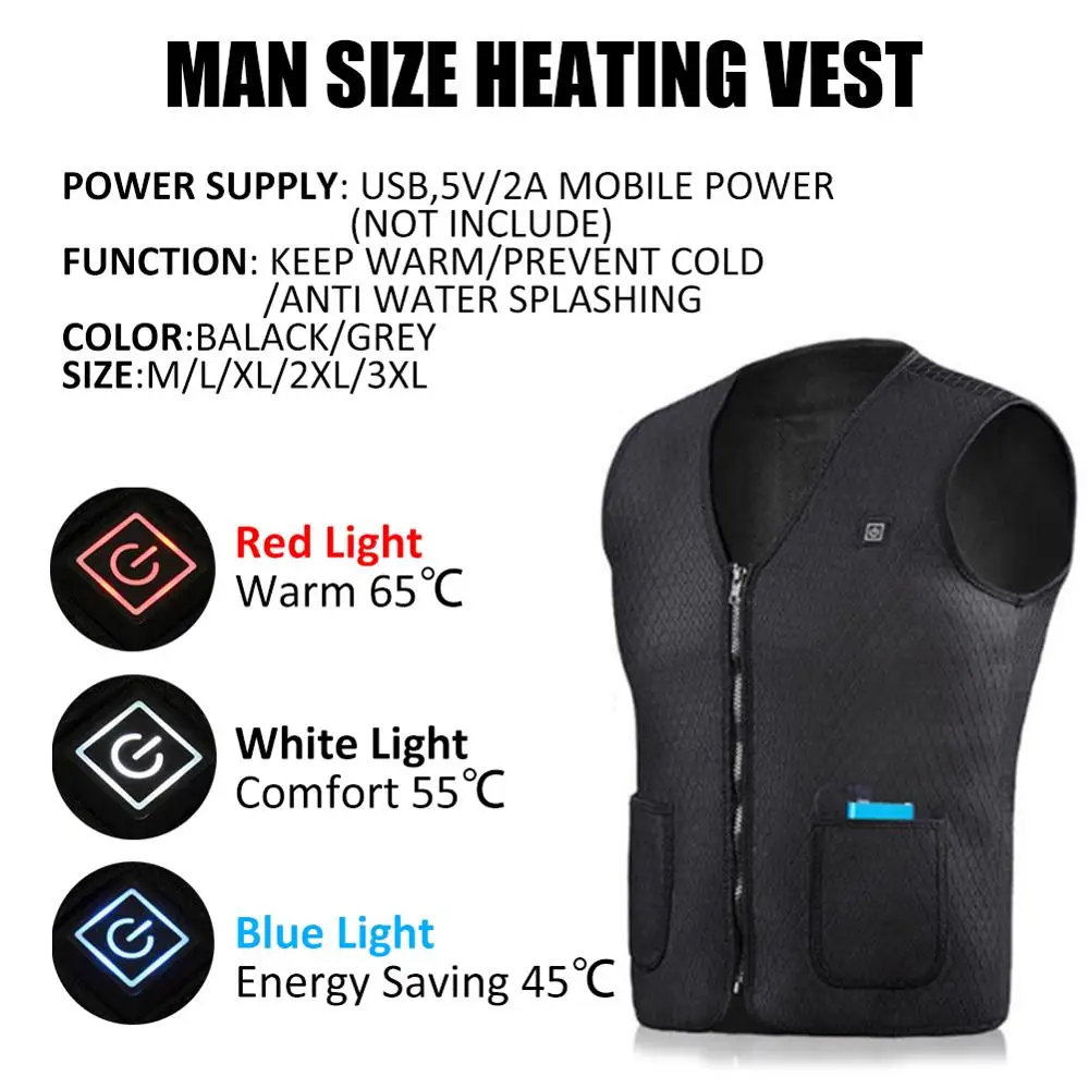 Dropship USB Heated Hunting Vest Heating Winter Clothes Men Thermal Outdoor Sleeveless Jacket Vest for Hiking Climbing Fishing Dropship USB Heated Hunting Vest Heating Winter Clothes Men Thermal Outdoor Sleeveless Jacket Vest for Hiking Climbing Fishing