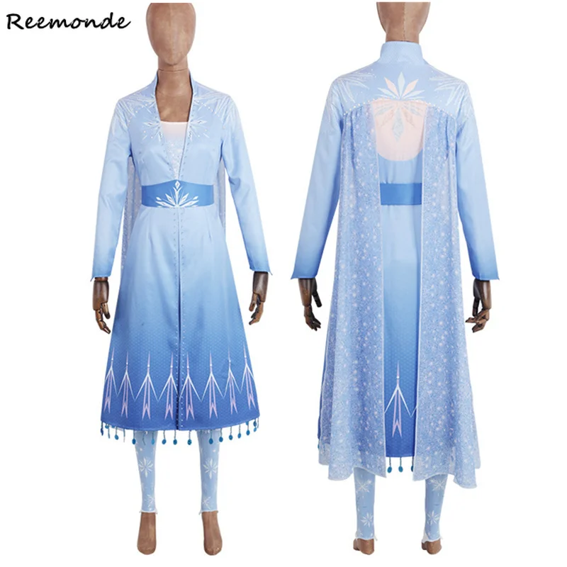 

Adult Queen Elsa Cosplay Costume Elsa Princess Dress Kids Jackets Dress Pants Suits Uniform Synthetic Wigs Hair Girls Halloween