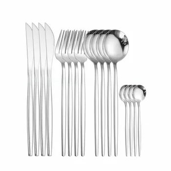

Cutlery Set Spoon Fork Knife Tableware Stainless Steel Tableware Set 16Pcs Silverware Dinnerware Set Food Grade Luxury Flatware