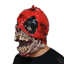 Хэллоуин хитрый латексный Полнолицевой страшные, пугающие маска зомби парик маска Хэллоуин зубы зомби косплей маска ужасов HQ