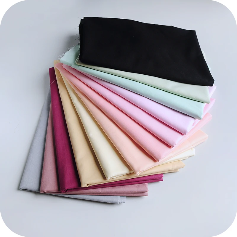 

16Color Pure Color Combed Cotton Handmade DIY Clothing Skirt Lining Fabric Accessories 50cm/140cm silk dress fabric for dress