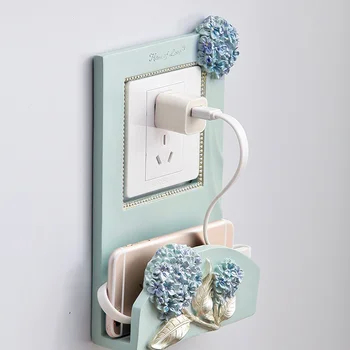 

European style light switch sticker mobile phone holder wall decoration creative socket protective shell