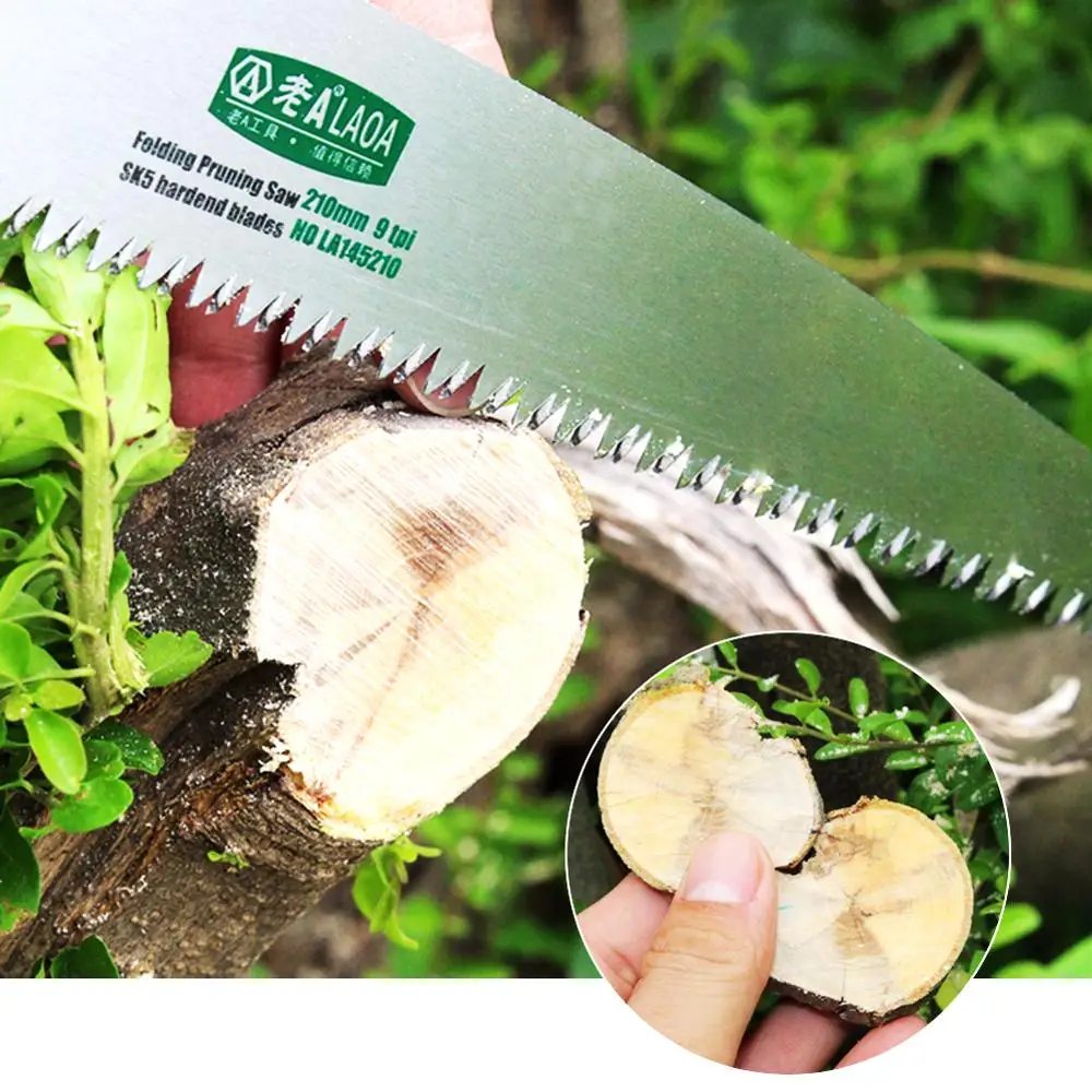 LAOA SK5 Alloy Steel Portable Folding Saw with Plastic Case for Pruning and Gardening