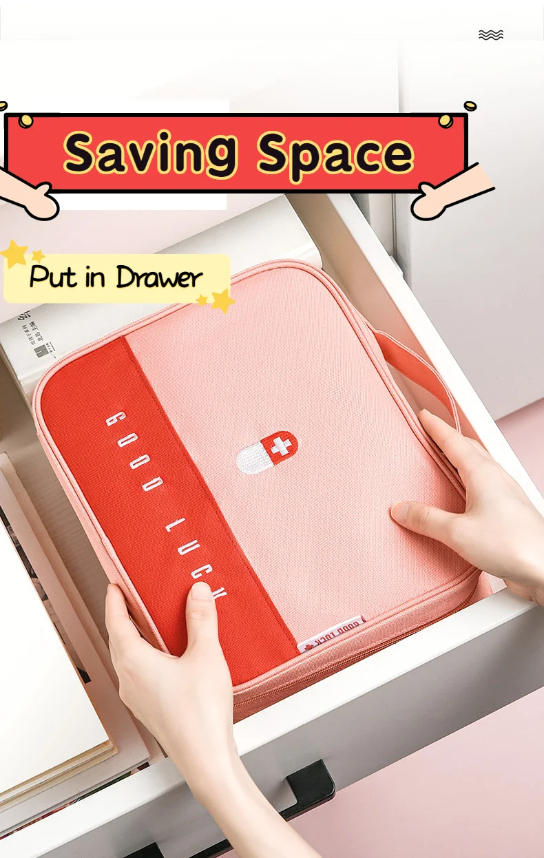 Practical Portable First Aid Kit Travel Medicine Storage Bag Drug Sorting Sundries Classification Package Life Accessories Bag