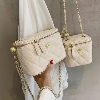 

Lattice Square Mini Box bag 2020 Fashion New High quality PU Leather Women's Designer Handbag Chain Shoulder Messenger Bag