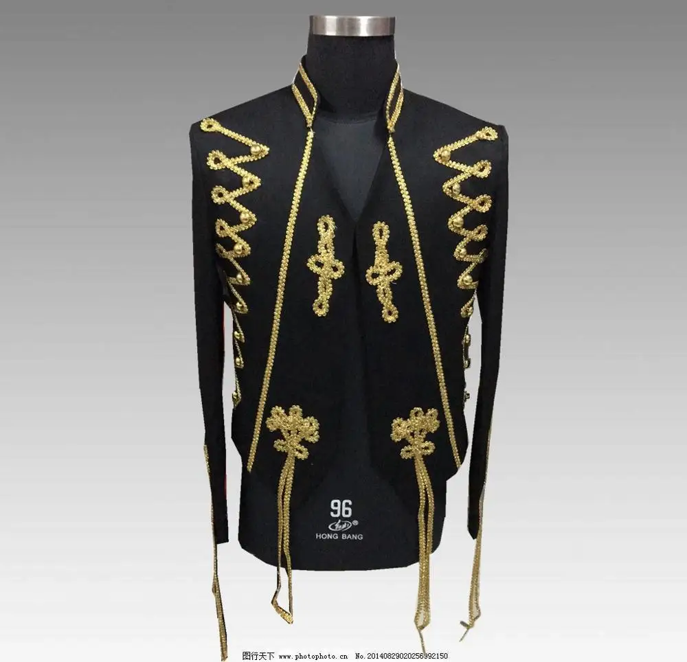 Мужская куртка с золотыми цветами, без пуговиц, приталенная куртка, пальто, модная мужская одежда в стиле милитари, одежда для выступлений оркестра, мужские Уникальные Костюмы