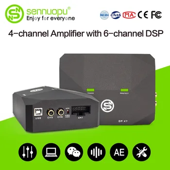 

sennuopu Digital Signal Processor 4 in 6 out car audio amplifier Bluetooth play with DSP 6 channels 10 EQ equalizer tuning