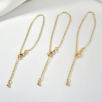 

Color-preserving copper plated 18k true gold diy accessories 0 character bracelet anklet snake bone chain jewelry accessories