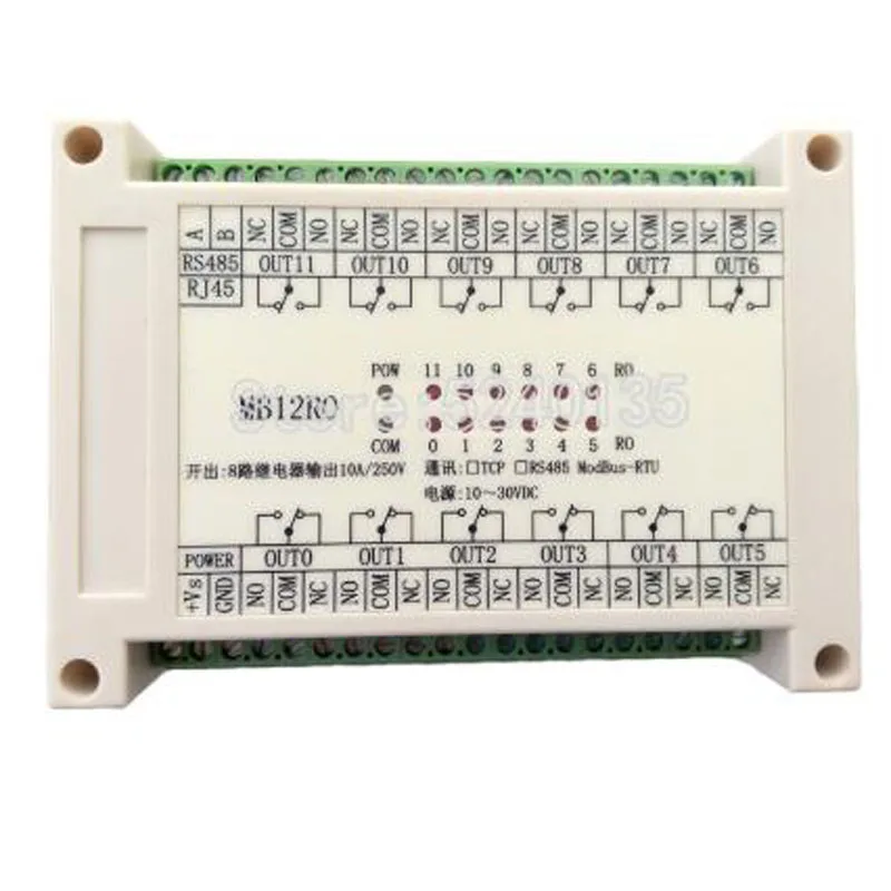 Switch output module 12 relay isolated RS485 MODBUS RTU communication | Инструменты
