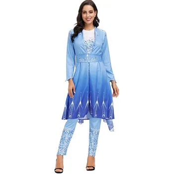 

Women's Fairy Tale Princess Cosplay Costume for Carnival Party Halloween Make Up Party Stage Performance Blue 3pcs Outfit