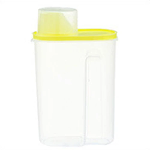 L-yellow Food Storage Container Large Box with Lid Pasta Pantry Organizer PP Sealed Tank Kitchen Accessories Tool Home Cereal Container - Цвет: L-yellow