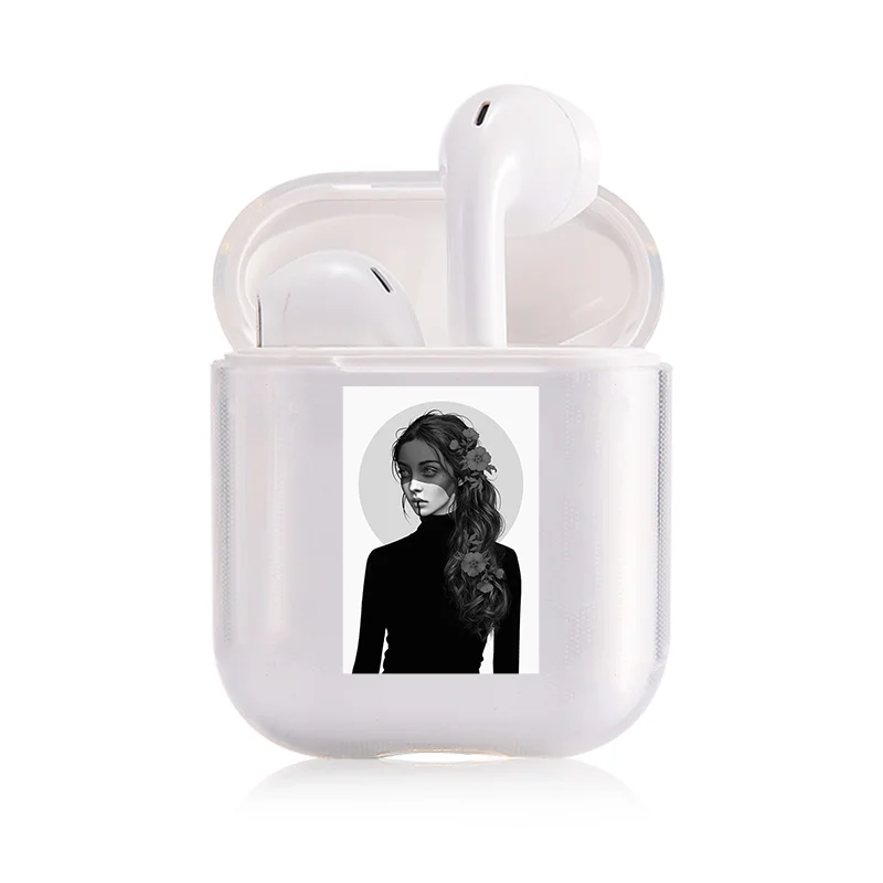I301618 Чехол для AirPods 2 1, чехол, цветок, беспроводные Bluetooth наушники, прозрачный силиконовый мягкий чехол на Air Pods, Apple Funda Capa - Цвет: I301618