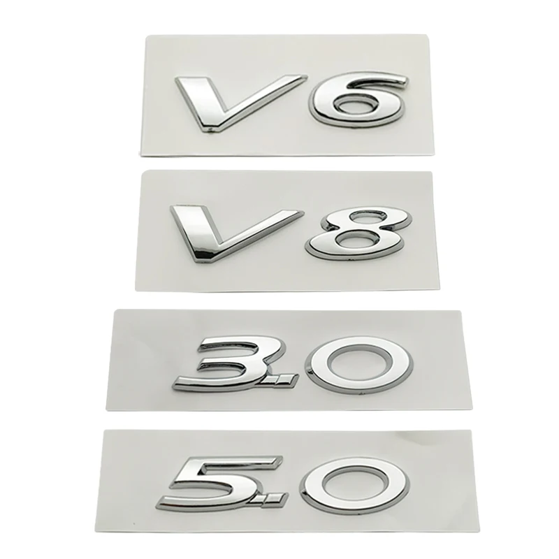 3D Abs 3.0 5.0 V6 V8 Logo Adesivo Per Auto Emblema Distintivo Tronco Decalcomania Per Jaguar Xel F-Type Xfl F-Pace E-Pace I-Pace Xf Car Styling