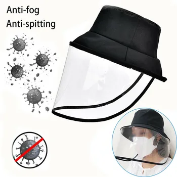 

Adults Kid Anti Spitting Protective Hat Face Shield Fisherman Hat Anti Splash Safety Hats Safety Full Face Shield Clear Masks