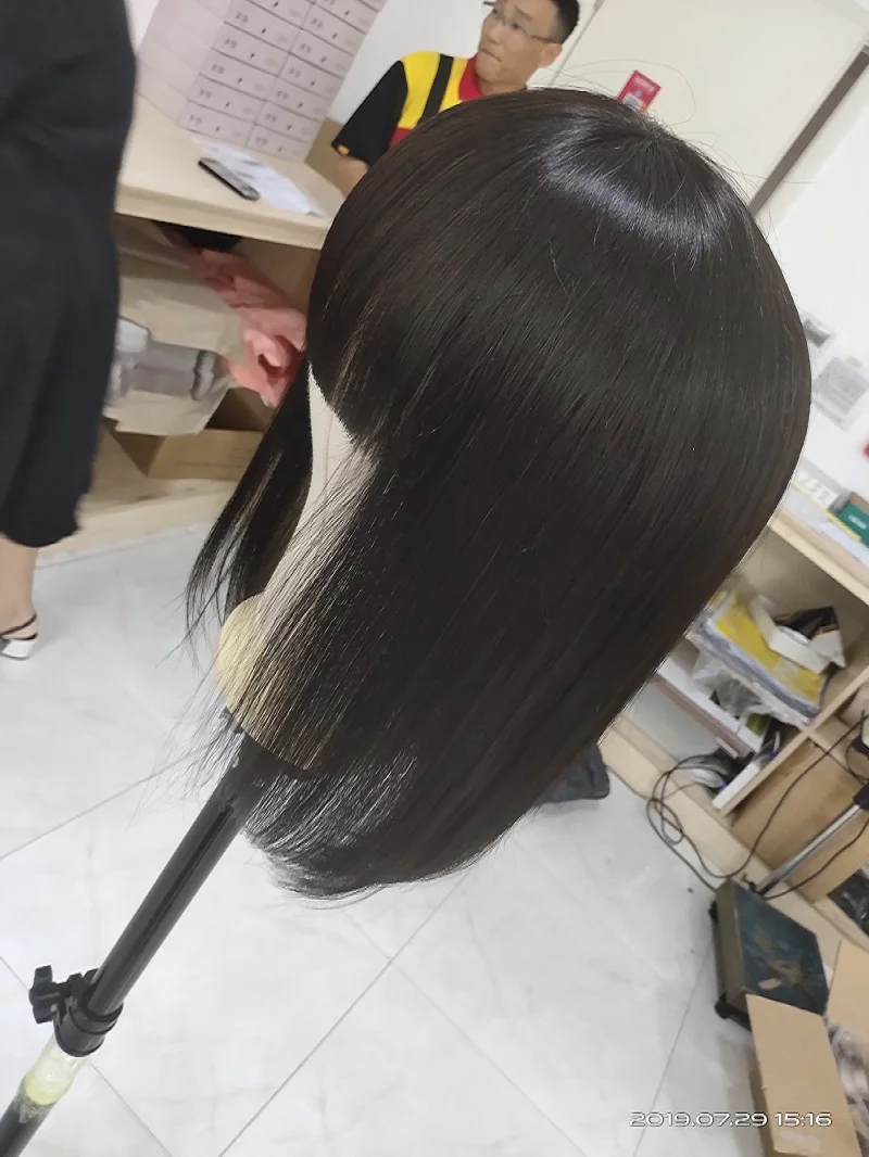Короткие парики из натуральных волос на кружеве для женщин, бразильские прямые волосы Remy 13x4 13x6, парики из натуральных волос на кружеве с челкой
