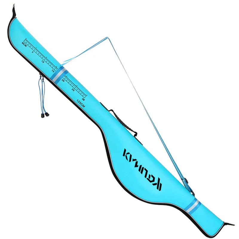 Baratos Bolsa de pesca plegable de 125CM bolsa de caña de pescar resistente al agua EVA para accesorios de aparejos de pesca B345 de gran capacidad