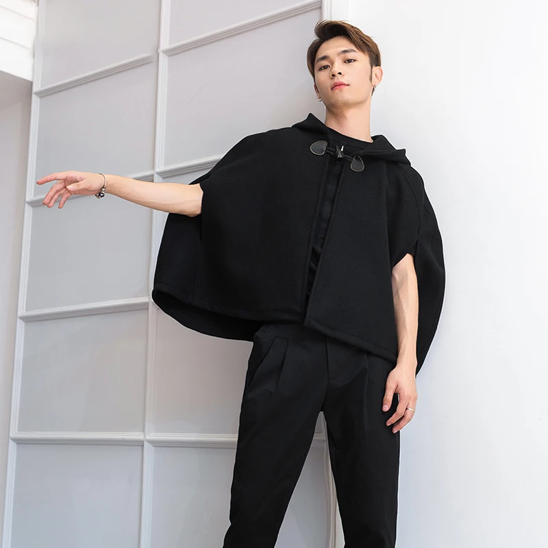 M-4XL hooded cape coat cloak Mao Nizi shawl coat thick coat tide short section British Korean version of the small autumn and wi M-4XL hooded cape coat cloak Mao Nizi shawl coat thick coat tide short section British Korean version of the small autumn and wi