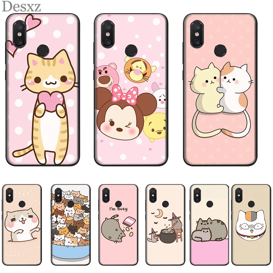  Cell Phone Case For XiaoMi 9T CC9 E A3 Pro Mi 10 MAX 3 6 8 9 F1 A1 A2 5X 6X A9Lite Cover Cartoon Cat Bag | Мобильные телефоны и