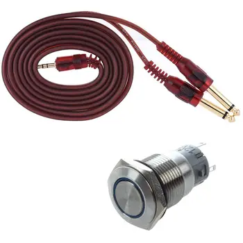 

Silver Metal Stainless Steel Blue LED Illuminated Latching Pushbutton Switch 16mm with o Cable 3.5mm