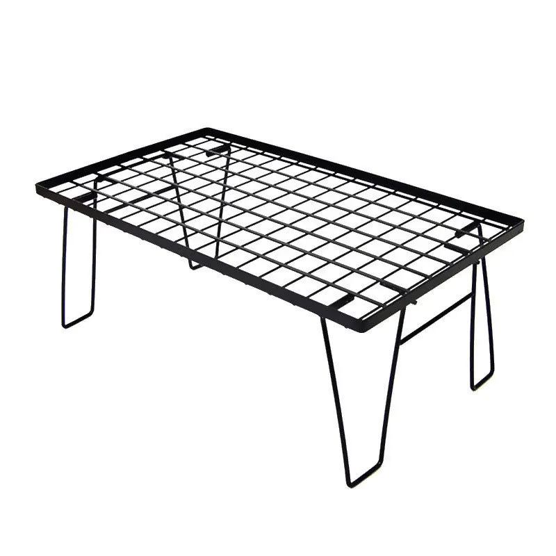 

Outdoor Camping Mini Folding Table Black And White with Pattern wang zhuo Storage Shelf Refrigerator Board Table Portable Picnic