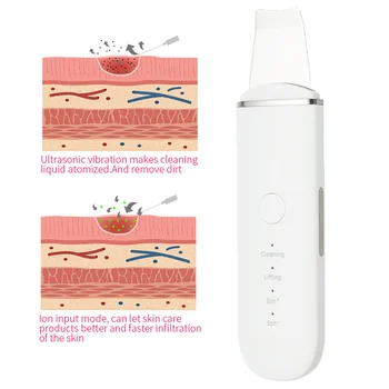 

Professional Ultrasonic Facial Skin Scrubber Deep Face Cleaning Ultrasonic Face Peel Facial Scrubber Whitening Skin Face Scraper
