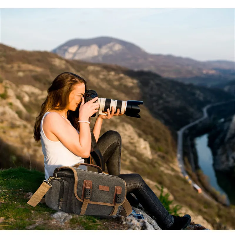 Слинг SLR фотография цифровая сумка на плечо для мужчин/женщин Открытый путешествия водонепроницаемый нейлон камера сумка мессенджер для объектива камеры