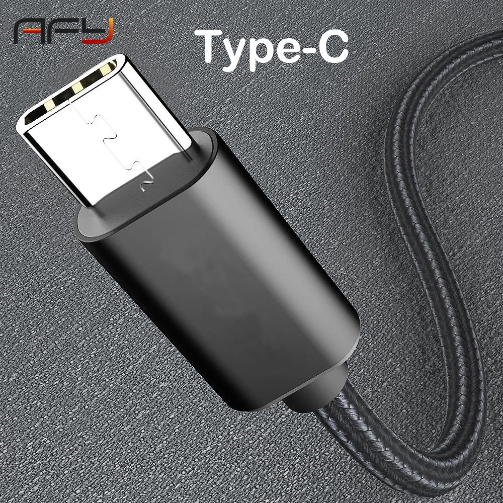 AFY usb type-C кабель для samsung S9 S10 Xiaom Note 7 huawei P20 P30 нейлоновый usb type C зарядный кабель для передачи данных USB-C шнур зарядного устройства