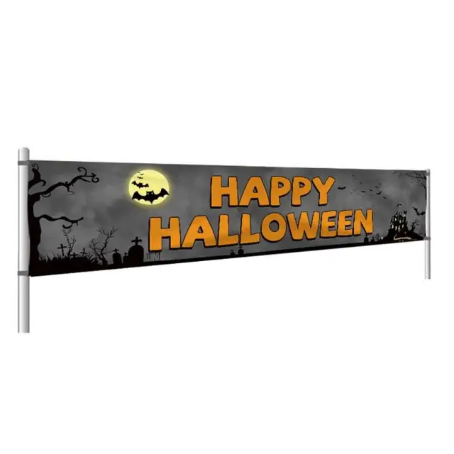 Halloween Outdoor Banner 2022 2022 New Halloween Yard Decoration Party Decor Hanging Flag Curtain Banner For Home House Outdoor Flags Pendant Supplies Party Aliexpress Home Garden