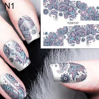 

1 Sheet Approx. 6*5cm Blooming Flower Nail Art Water Decals Transfer Sticker