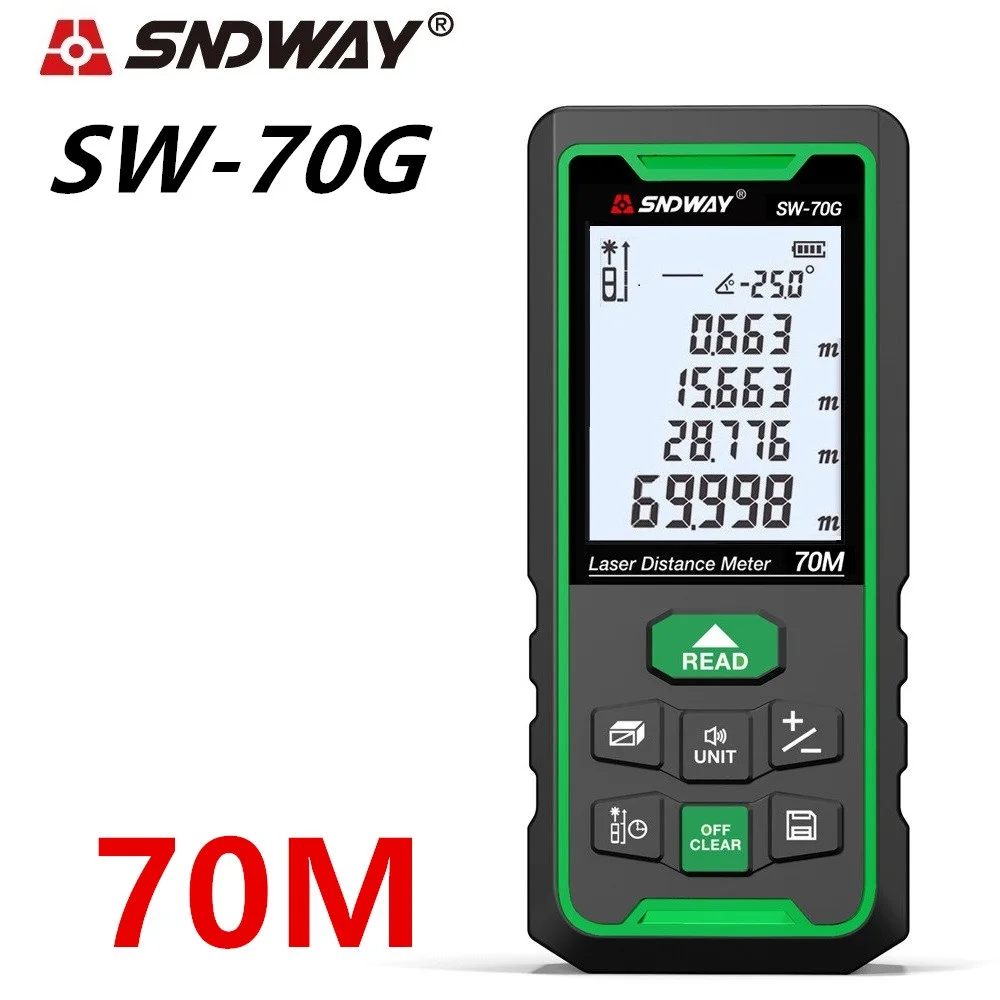 SNDWAY Green Trena Laser Rangefinder Distance Meter Range Finder Tape Measure Angel Electronic Ruler Roulette лазерный дальномер SNDWAY Green Trena Laser Rangefinder Distance Meter Range Finder Tape Measure Angel Electronic Ruler Roulette лазерный дальномер