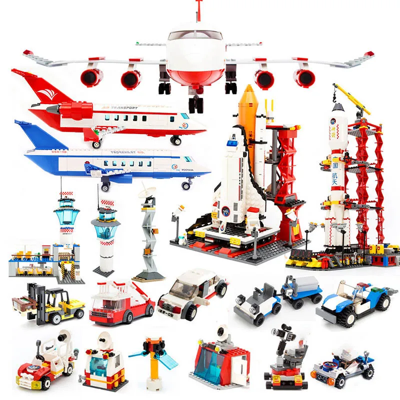 

Gudi Compatible legoed space shuttle city Airport Airplane sets friends station kits building blocks kids toy brick space plane