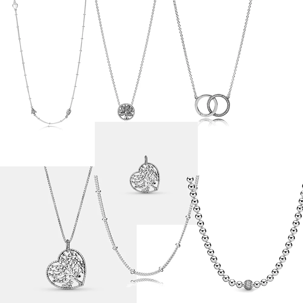 CHAMSS глянцевое минималистичное Новое Оригинальное женское ожерелье из серебра с