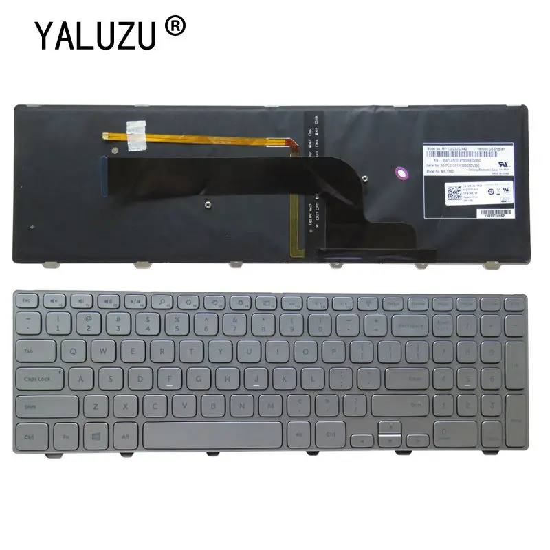 Новая английская клавиатура YALUZU для ноутбука сша Dell Inspiron 15 7537 7000 P36F с серебристой