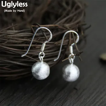 

Uglyless Real 925 Sterling Silver Classic Designer Women Simple Fashion Balls Drop Earrings Ethnic Brincos Handmade Fine Jewelry