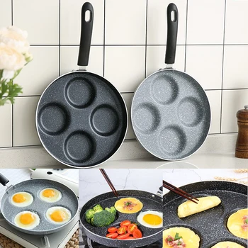 

4 Hole Frying Pot Thickened Omelet Pan Non-stick Egg Pancake Steak Pan Cooking Egg Ham Pans Breakfast Maker