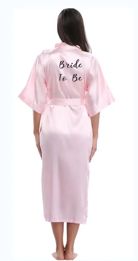 Розовое длинное простое кимоно для матери невесты, шелковое атласное вечернее платье, халаты для невесты, халат, кружевной халат для девушек