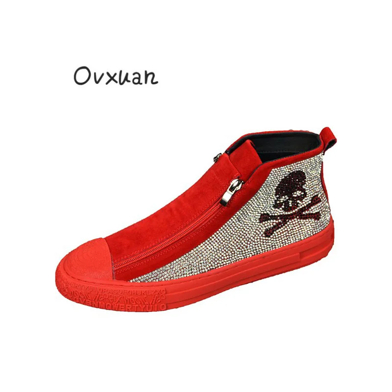 mens red rhinestone shoes