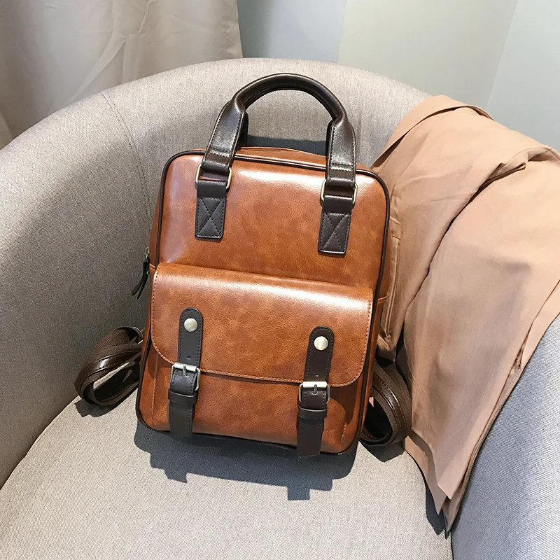 Винтажный кожаный рюкзак для ноутбука с защитой от кражи, коричневые сумки для мужчин, водонепроницаемый большой рюкзак для путешествий, женский дизайн, Mochila Feminina