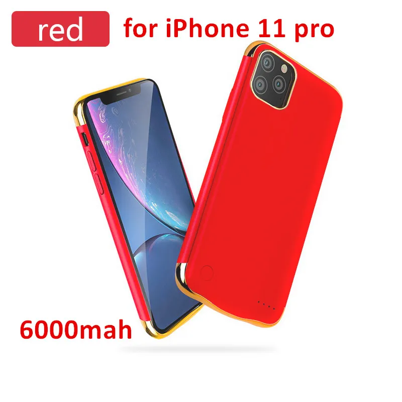 5500 мА/ч чехол для зарядного устройства для iPhone 11 чехол для внешнего аккумулятора для iPhone 11 pro 11 pro max 6000 мА/ч чехол для внешнего зарядного устройства - Цвет: Red for i11 pro max